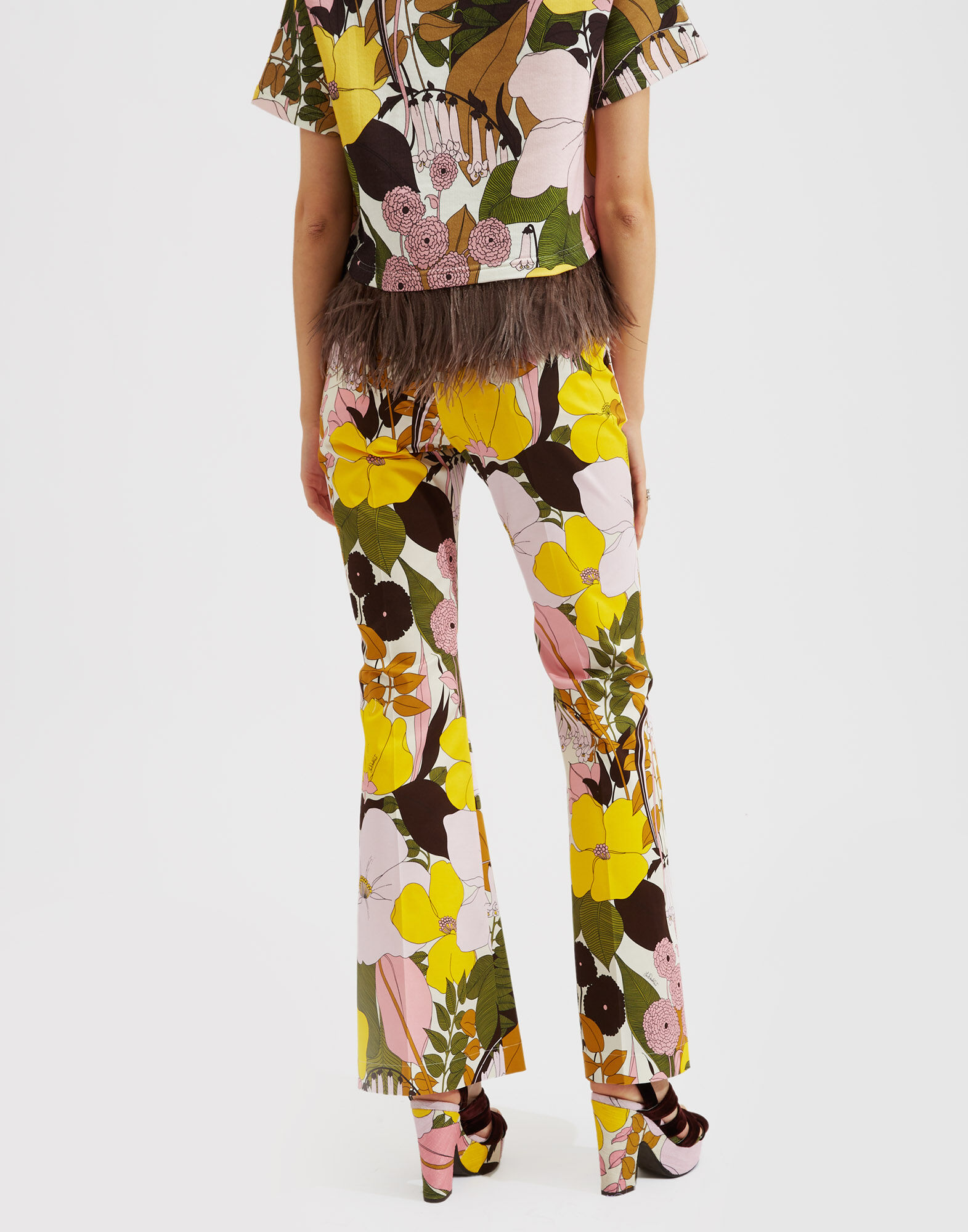 La DoubleJ Saturday Night Pants Big Flower Rose TRO0030COT006BFL03PI01