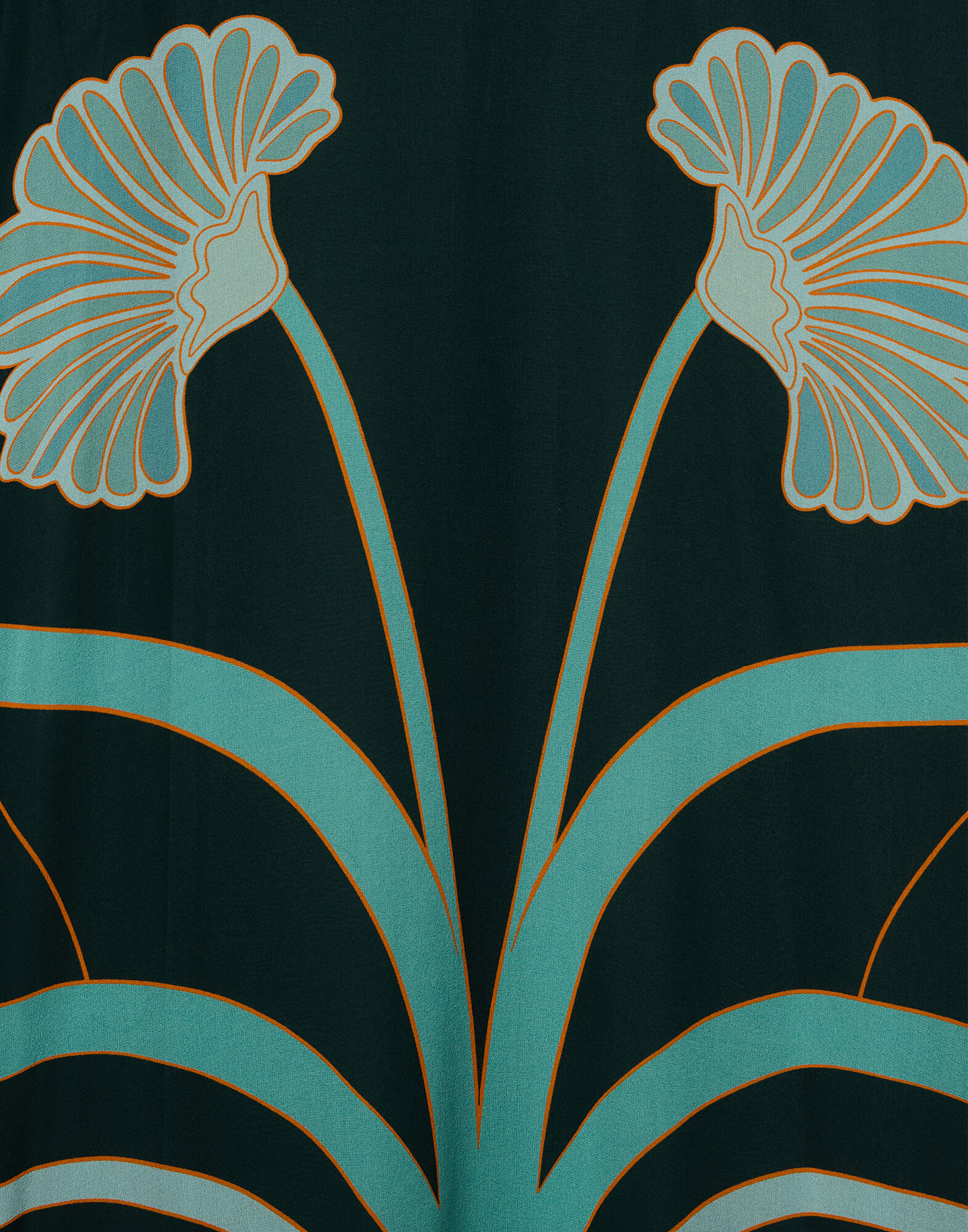 La DoubleJ Magnifico Midi Dress Blooming Tulip Plac&eacute;e Dark Green DRE0788SIL028BTU01GR03