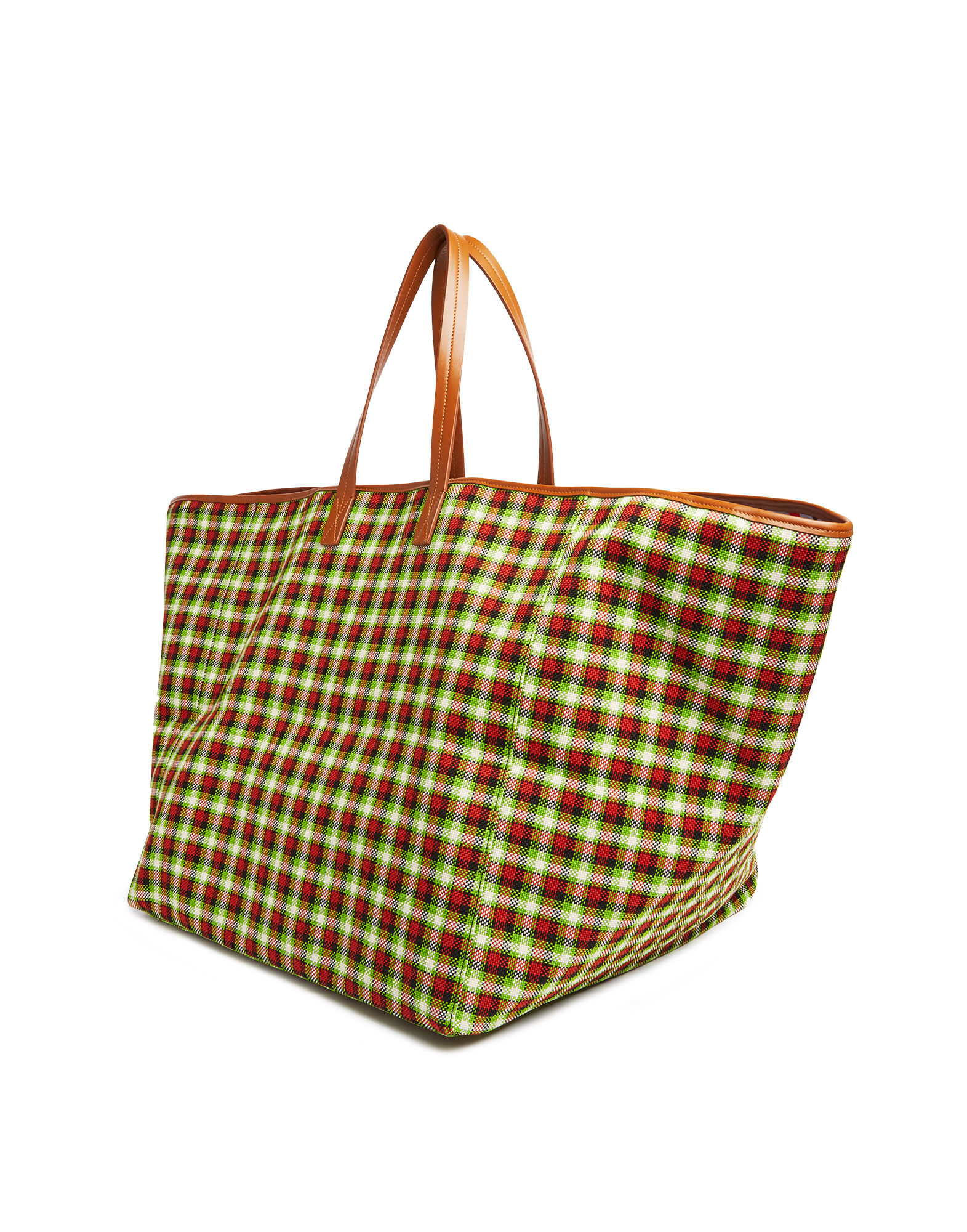 LaDoubleJ Big Mama Tote Bag Check Verde/Nero BAG0003PLC002CHE0007