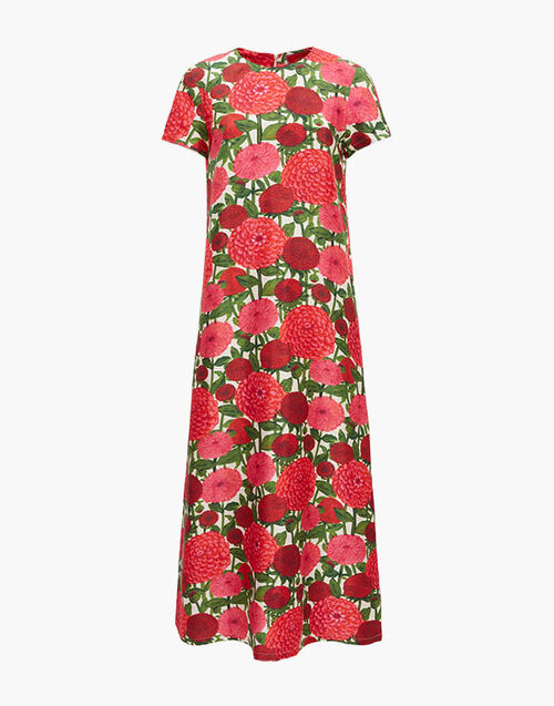 La DoubleJ Swing Dress Pink Dahlias DRE0001SIL001DAH01PI01