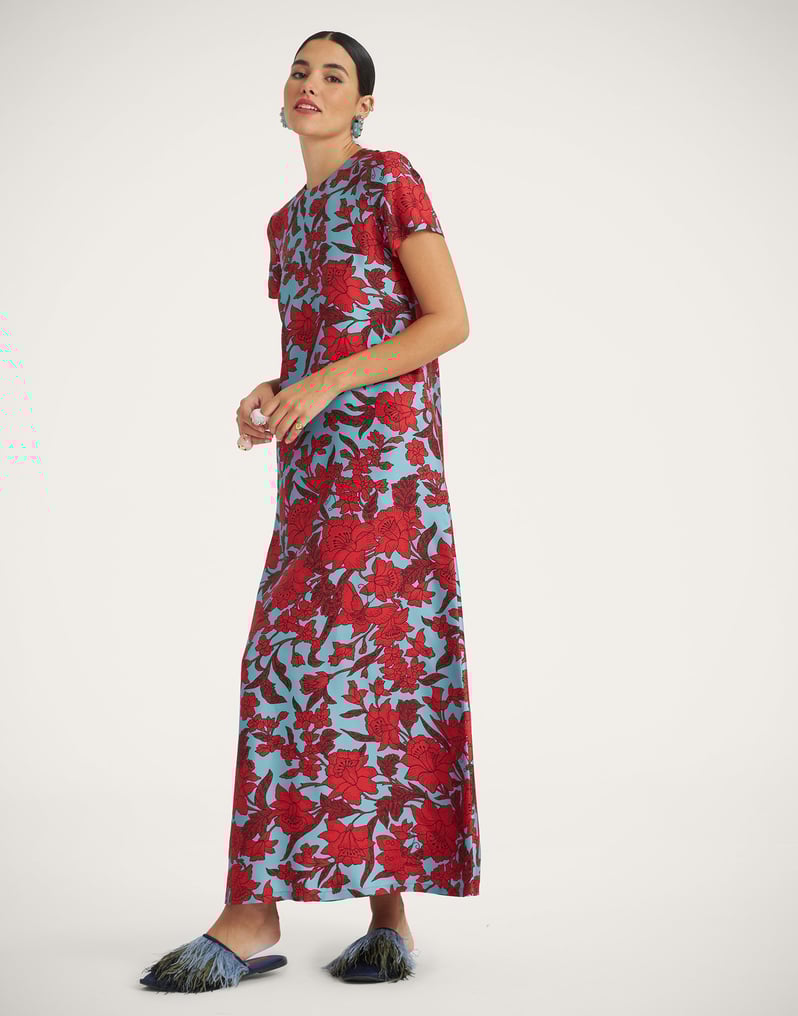 La DoubleJ Swing Dress La DoubleJ Swing Dress Lilium Turchese DRE0001SIL001LIL0005