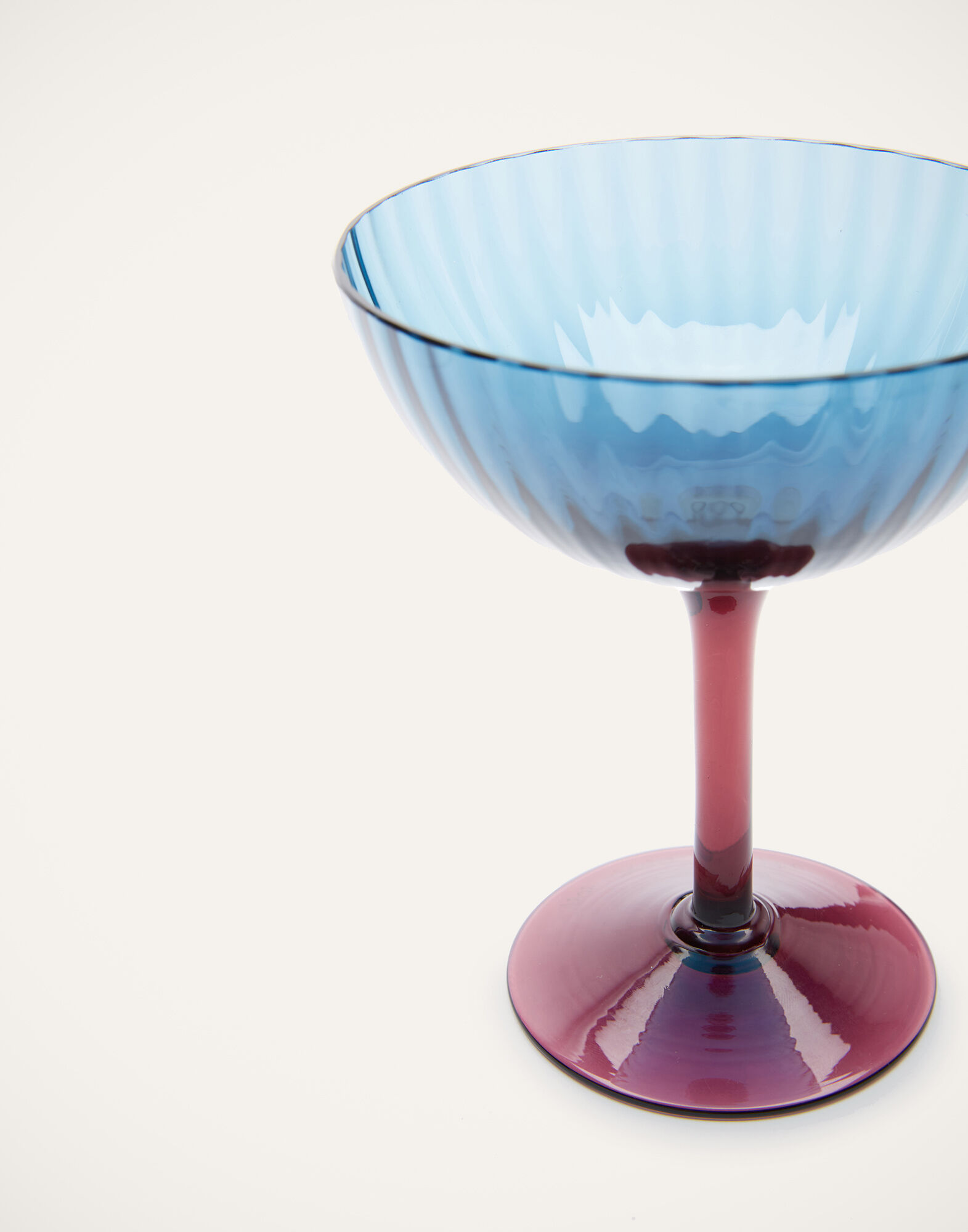 La DoubleJ Champagne Coupe Set of 2 Blu Fum&eacute; GLA0012MUR001BLU0007