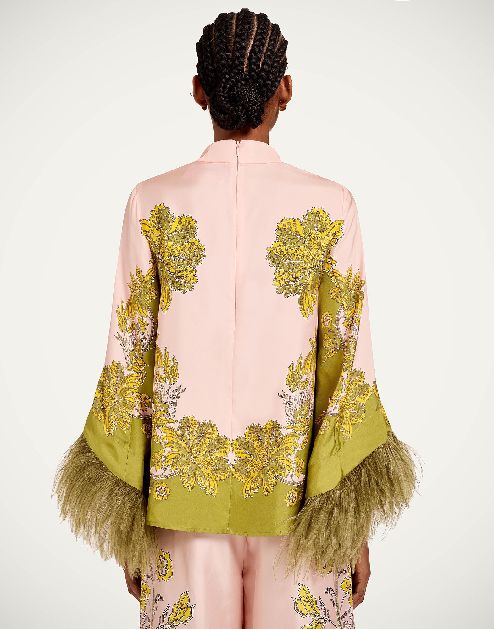 La DoubleJ Make An Exit Top Swathe Plac&eacute;e Pink TOP0141SIL026SWA03PI01