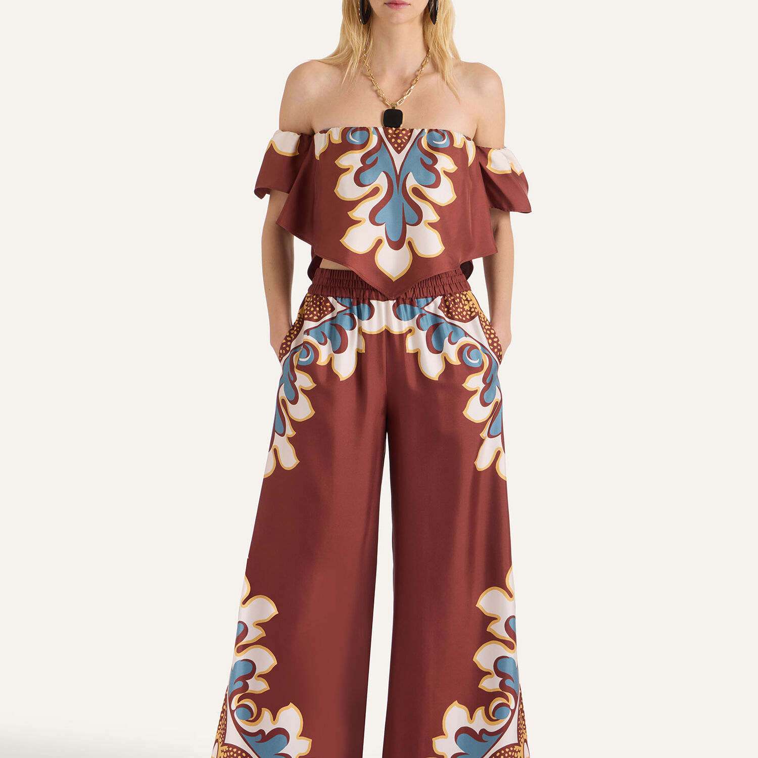  La Doublej Shorts & Pants Gend - Palazzo Pants Palazzo Placée Chocolate Xxl 98% Silk 2% Ostrich Feathers 