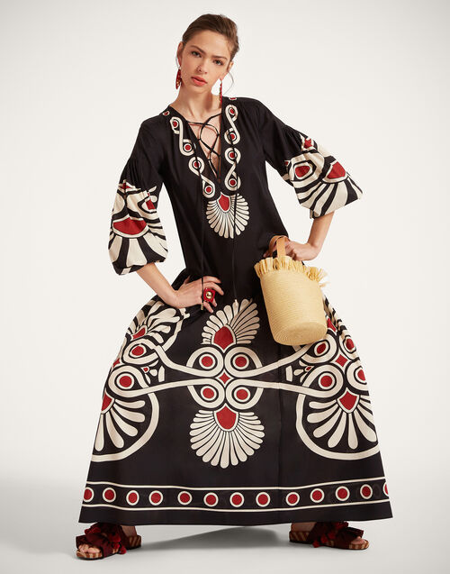 La DoubleJ Viviana Dress Medallion Plac&eacute;e Black DRE0716COT056MED01BL01