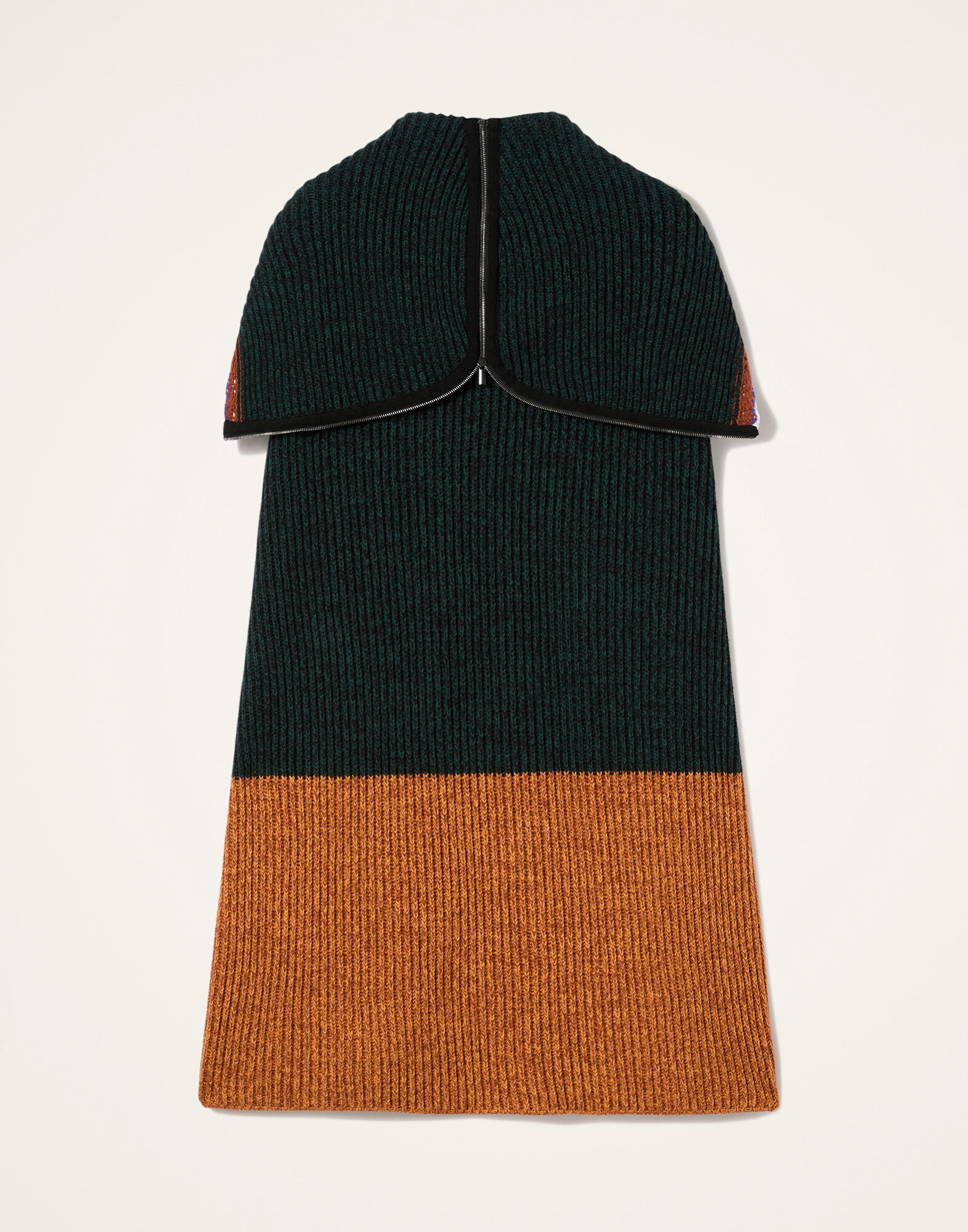 La DoubleJ Gala Cape Color Block Dark Green & Rust JAC0185KNI188VA438GR03