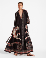 La DoubleJ Athena Dress Gattopardo Plac&eacute;e Black DRE0618SIL009GAT01BL01
