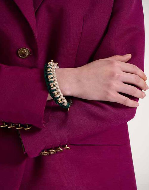 La DoubleJ Better Together Bracelet La DoubleJ Better Together Bracelet Bicolor Emerald & Ivory BAC0011ROP001VA355GR04