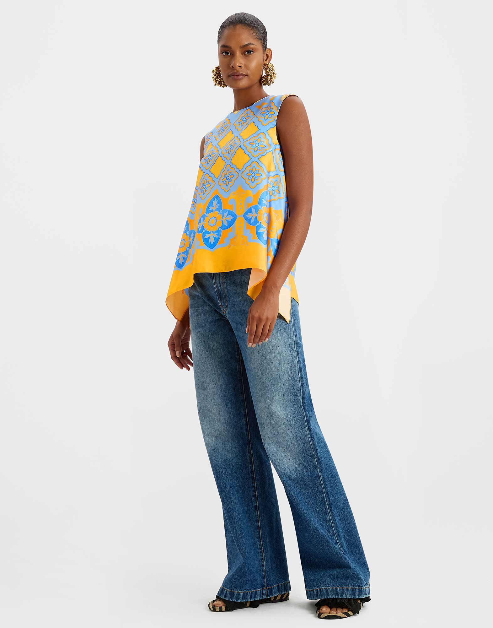 La DoubleJ San Carlo Top Partenope Light Blue TOP0092SIL001PRT01BU01