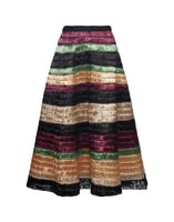 La DoubleJ Reina Embroidered Skirt Color Block Mint SKI0121RAF009CLB19GR11