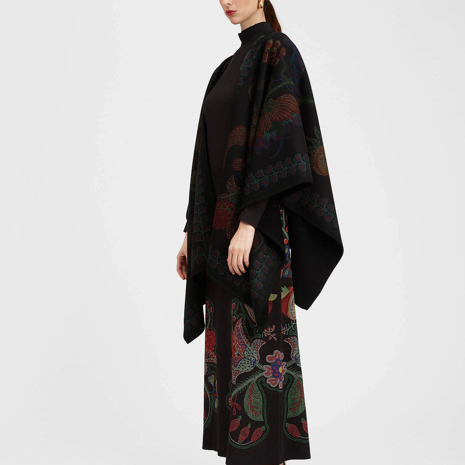 La Doublej Halle Placement Print Maxi Dress In Grenadilla Placée Black
