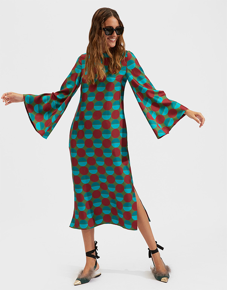 La DoubleJ Flicker Dress La DoubleJ Flicker Dress Sfere Grandi Verde DRE0436SIL001SFE0015
