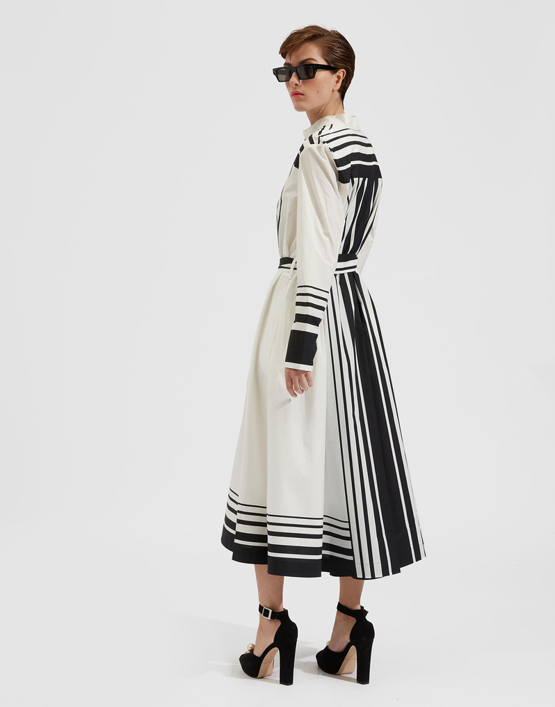 La DoubleJ Sundowner Dress La DoubleJ Sundowner Dress Handmade Dots B&W Placée DRE0459COT015HAD0003