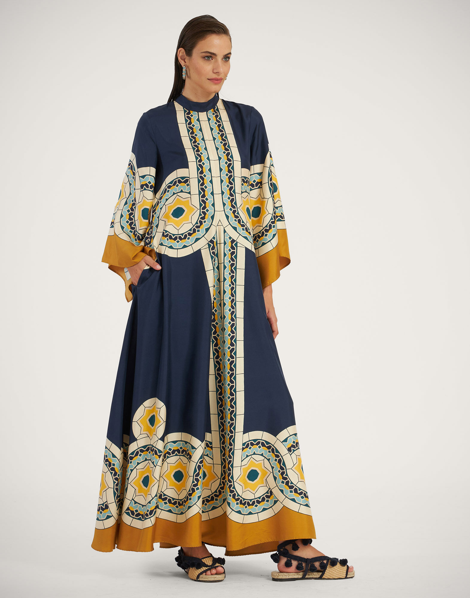 La DoubleJ Magnifico Dress Mudejar Plac&eacute;e Blue DRE0232SIL006MUD01BU03