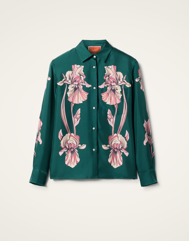 La DoubleJ Boy Shirt La DoubleJ Boy Shirt Iris Placée Dark Green SHI0040SIL006IRS07GR03