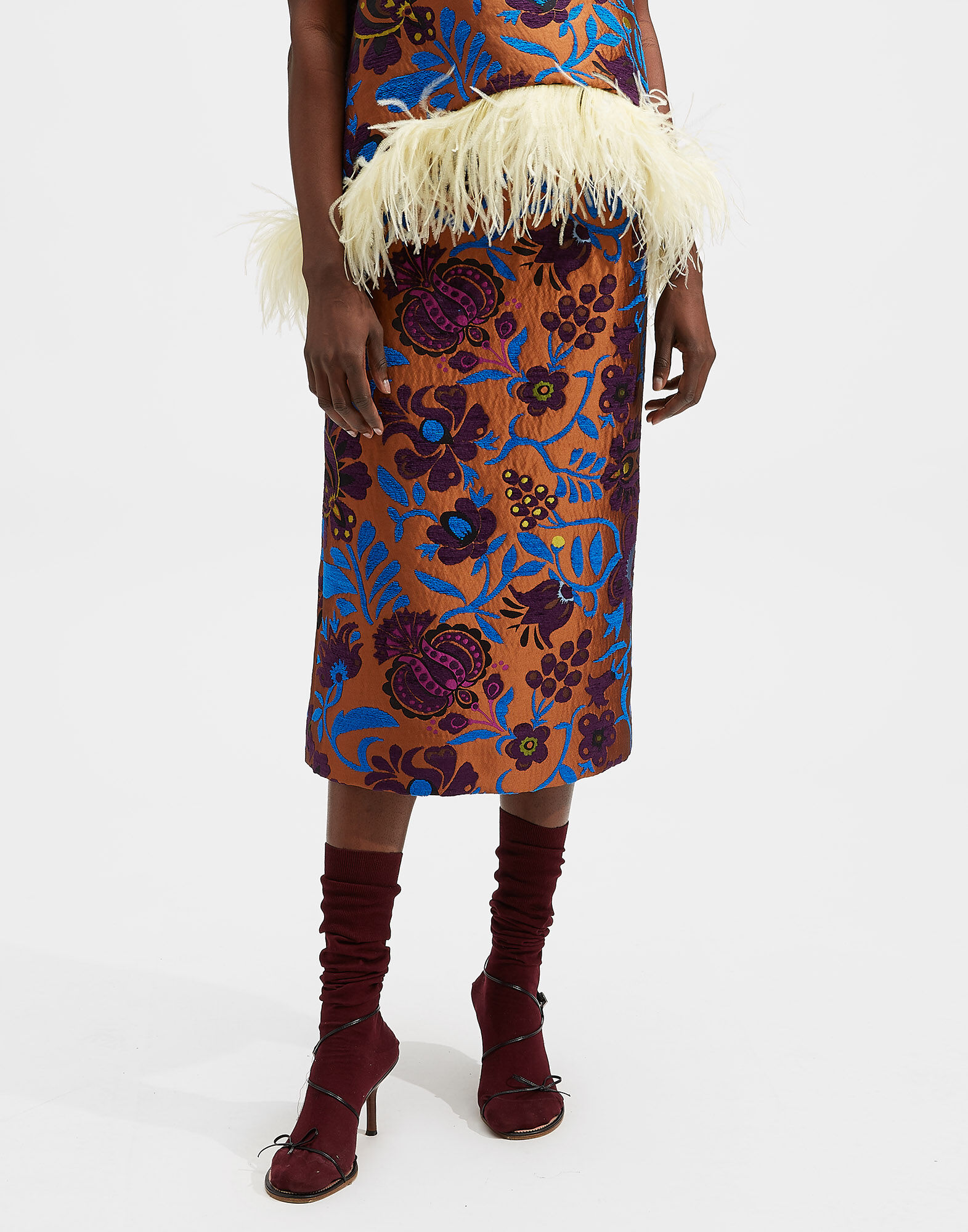 LaDoubleJ Pencil Skirt Jacquard Selva SKI0011JAC025SEL0003