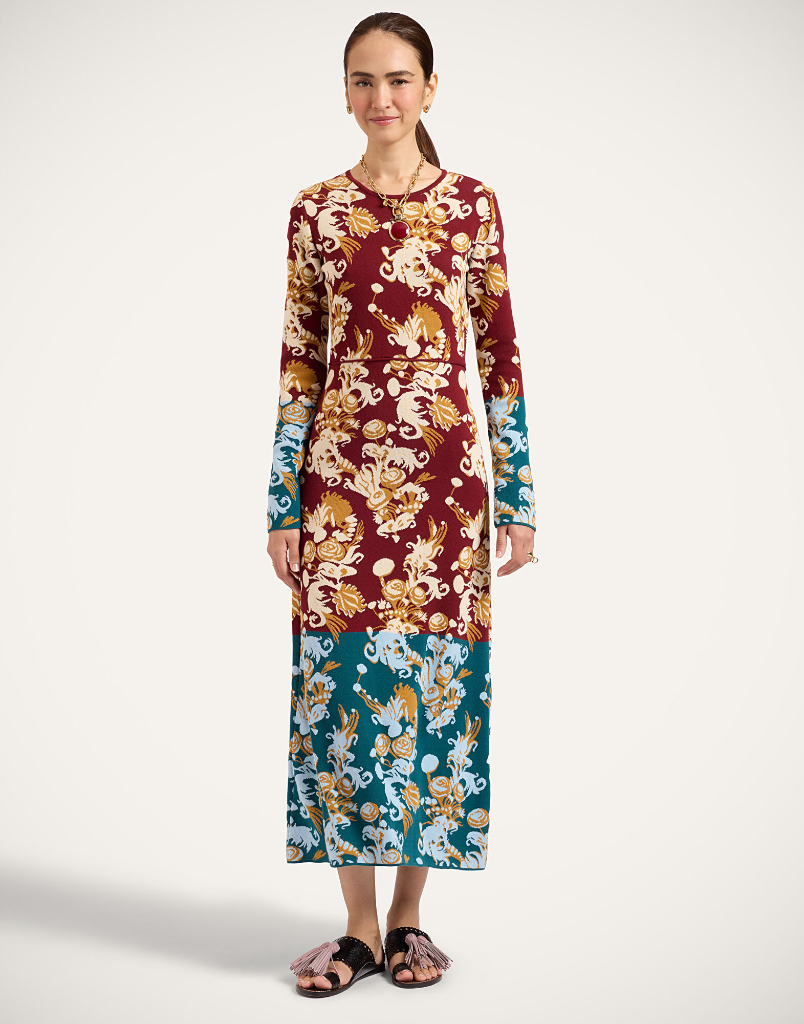 La DoubleJ Bee Dress Coven Burgundy DRE1006KNI226VA529RE07