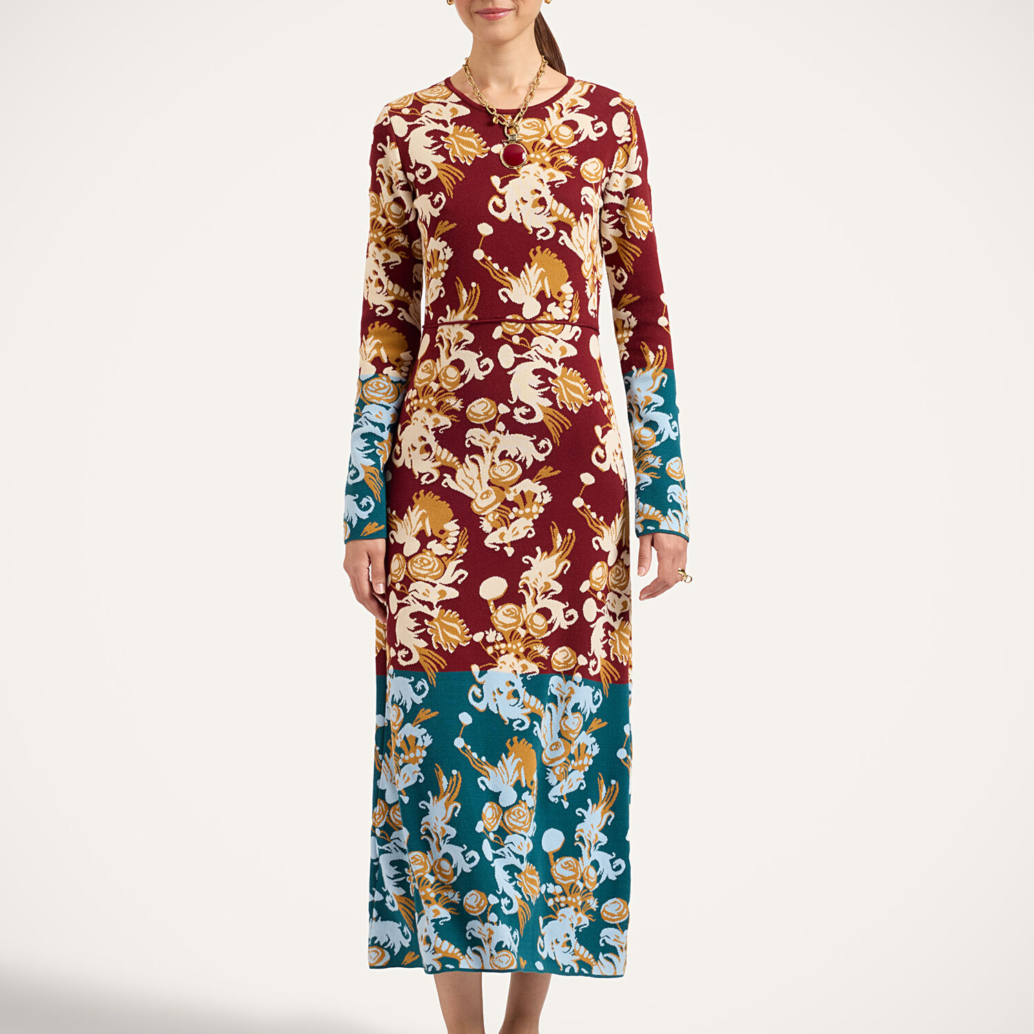 La Doublej Bee Dress In Coven Burgundy
