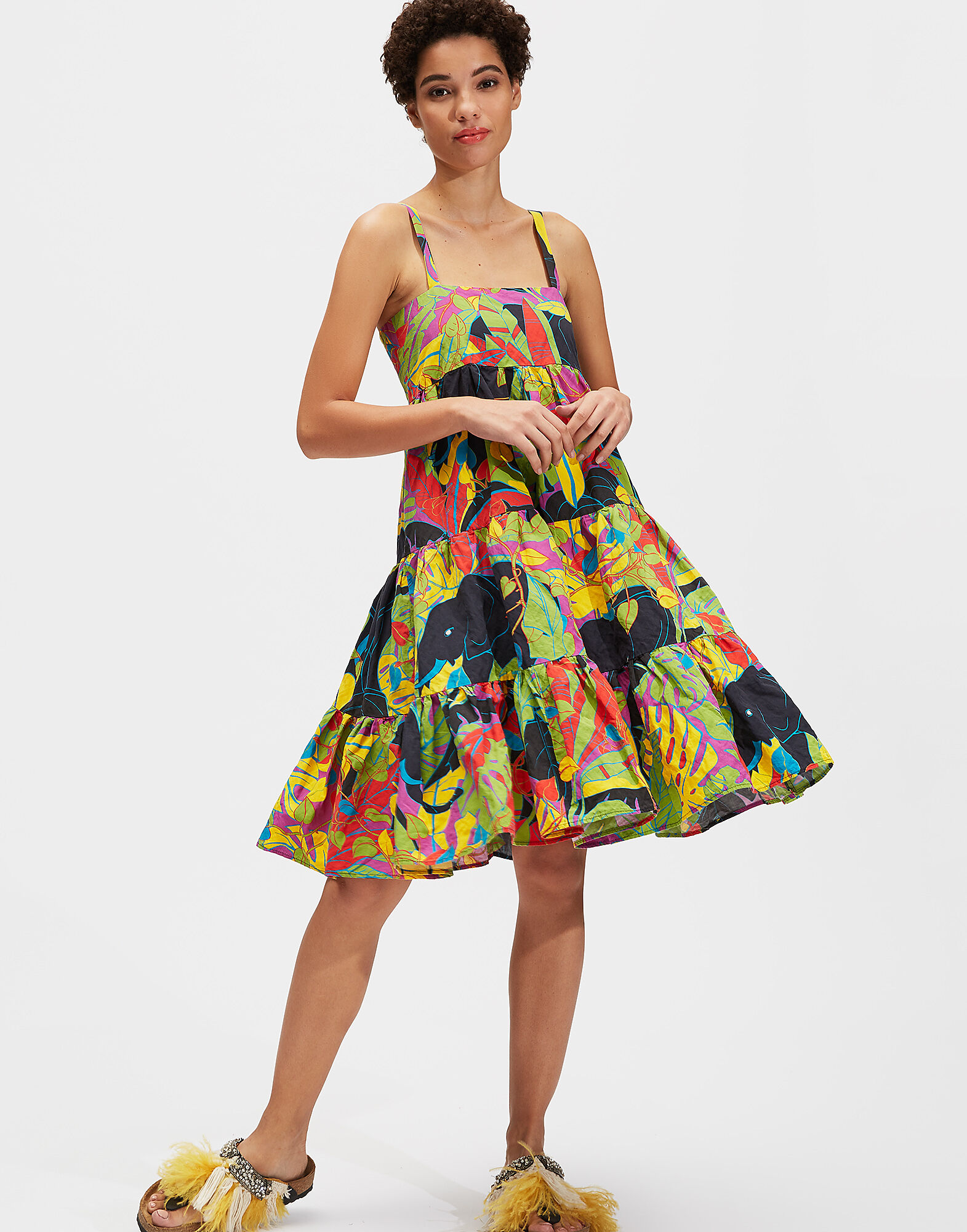 LaDoubleJ Short Bouncy Dress Elefante DRE0057COT004ELE0001