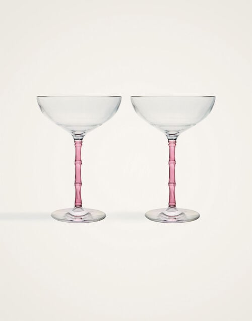 La DoubleJ Bamboo Coupe Set Of 2 La DoubleJ Bamboo Coupe Set Of 2 Solid Pink GLA0047GLS002SOLIDPI01