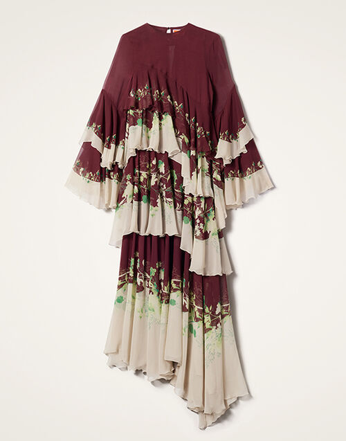 La DoubleJ Naiad Dress Woodland Plac&eacute;e Burgundy DRE0858SIL014WOD01RE02