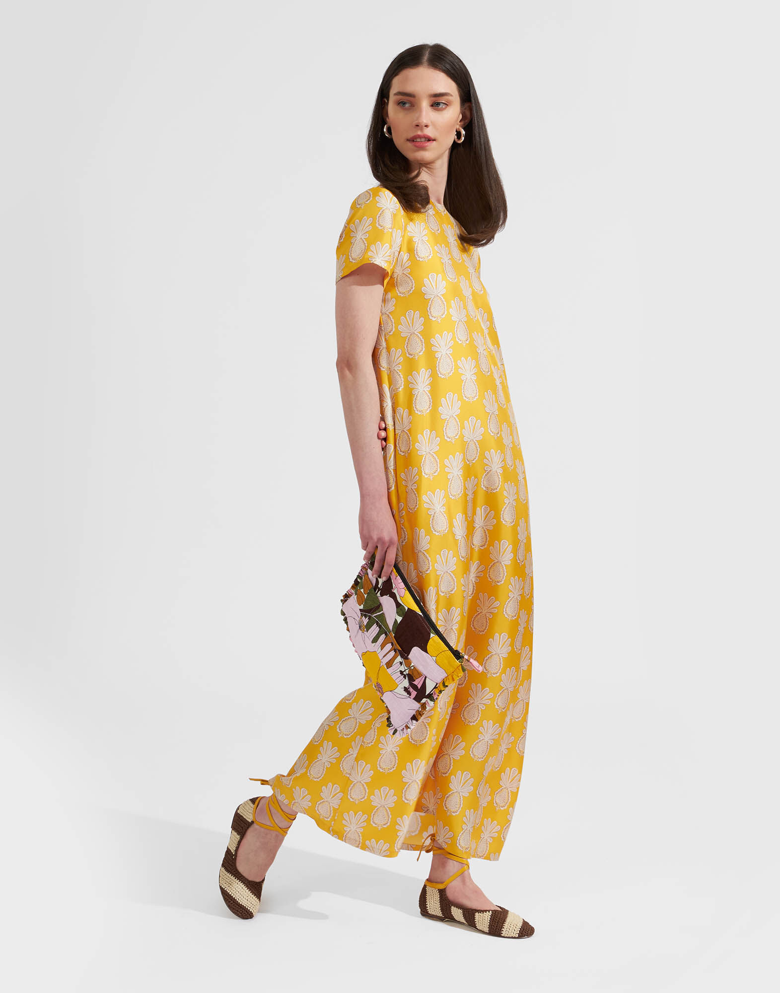 La DoubleJ Swing Dress Pineapple Sunflower DRE0001SIL001PNP20YE02