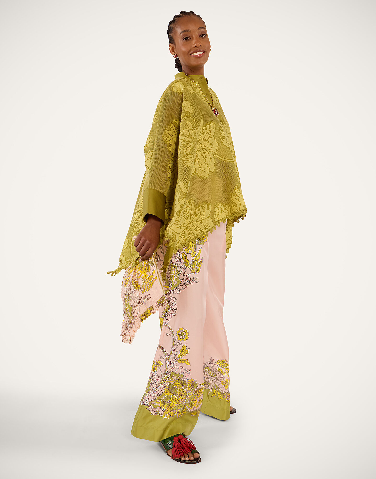 La DoubleJ Palazzo Pants Swathe Plac&eacute;e Pink TRO0026SIL001SWA03PI01