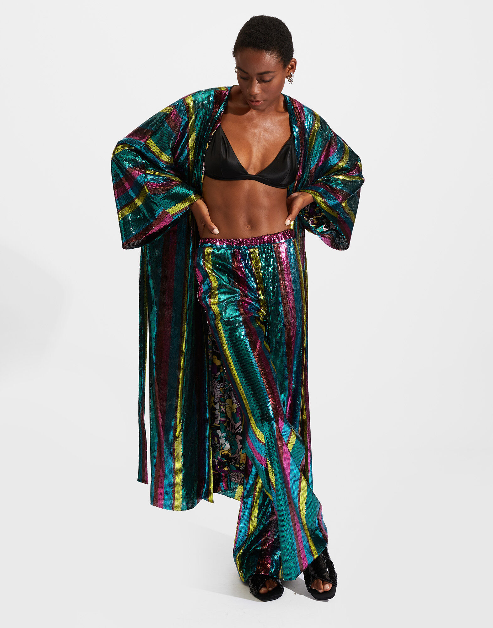 La DoubleJ Holiday Palazzo Pants Riga Rainbow TRO0075PAI002RIG0013