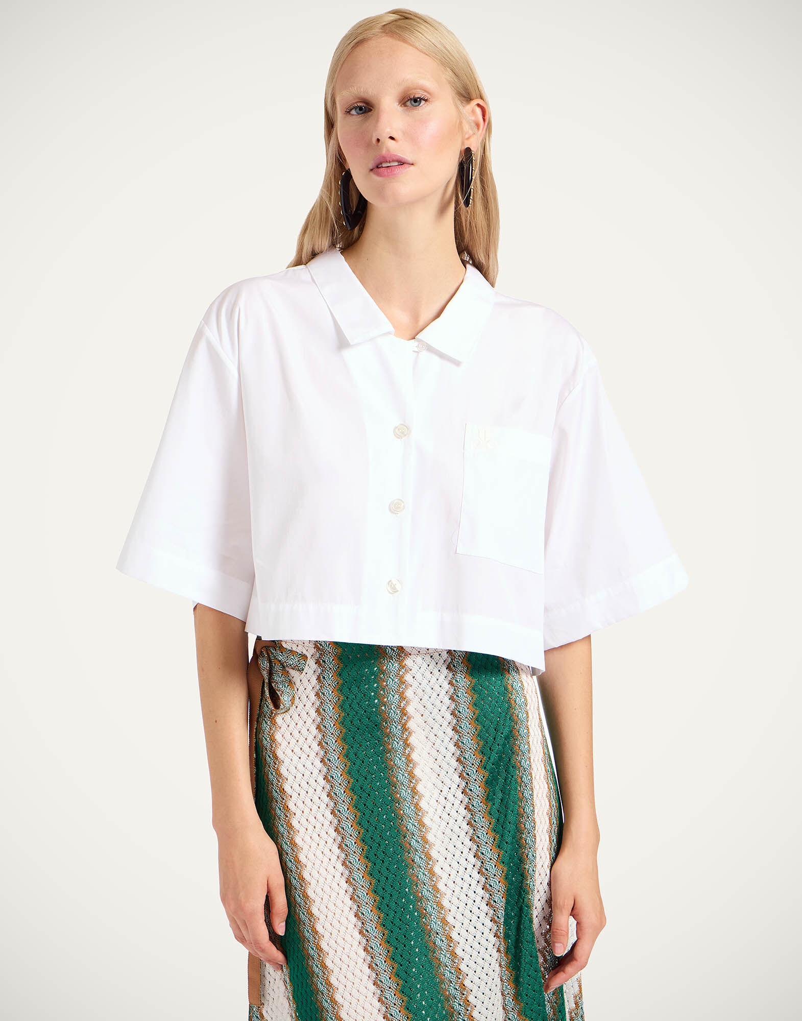 La DoubleJ Polo Short Shirt Solid White SHI0141COT064SOLIDWH01