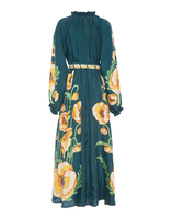 La DoubleJ Cerere Dress Poppies Green Plac&eacute;e DRE0399SIL009PPP0001