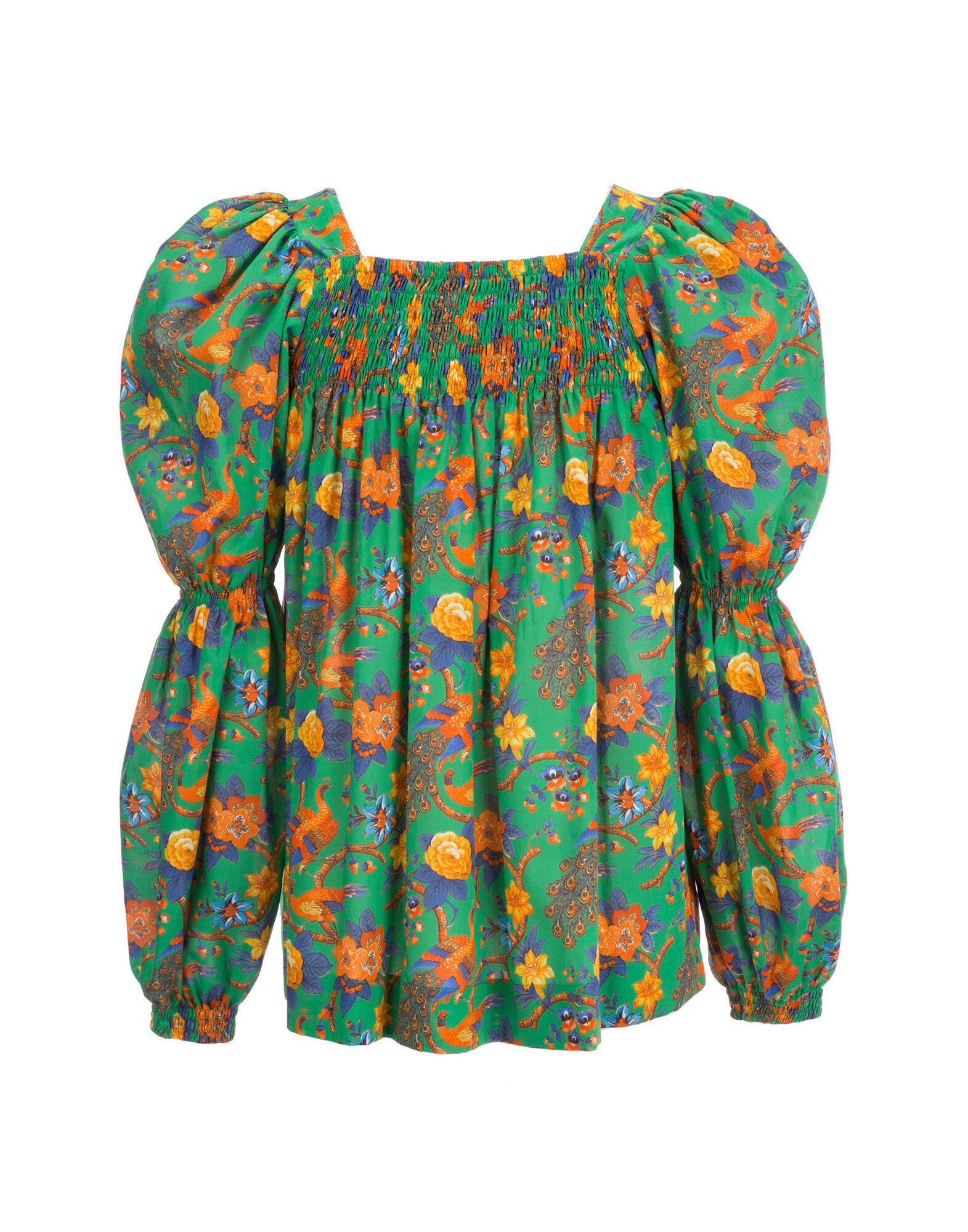 LaDoubleJ Peasant Top Pavone Verde SHI0009COT003PAV0003