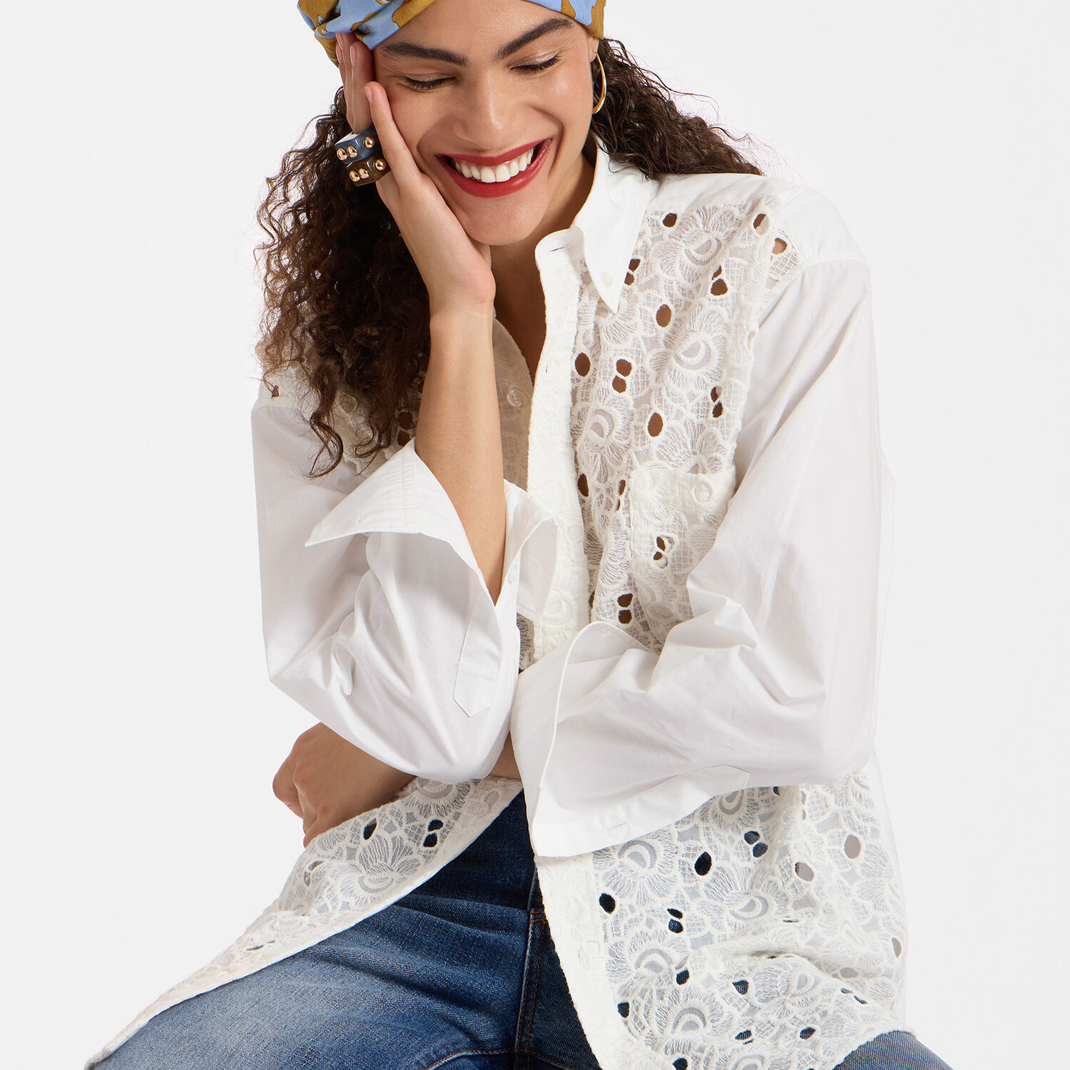 La Doublej Pinup Headband In Tangle Light Blue