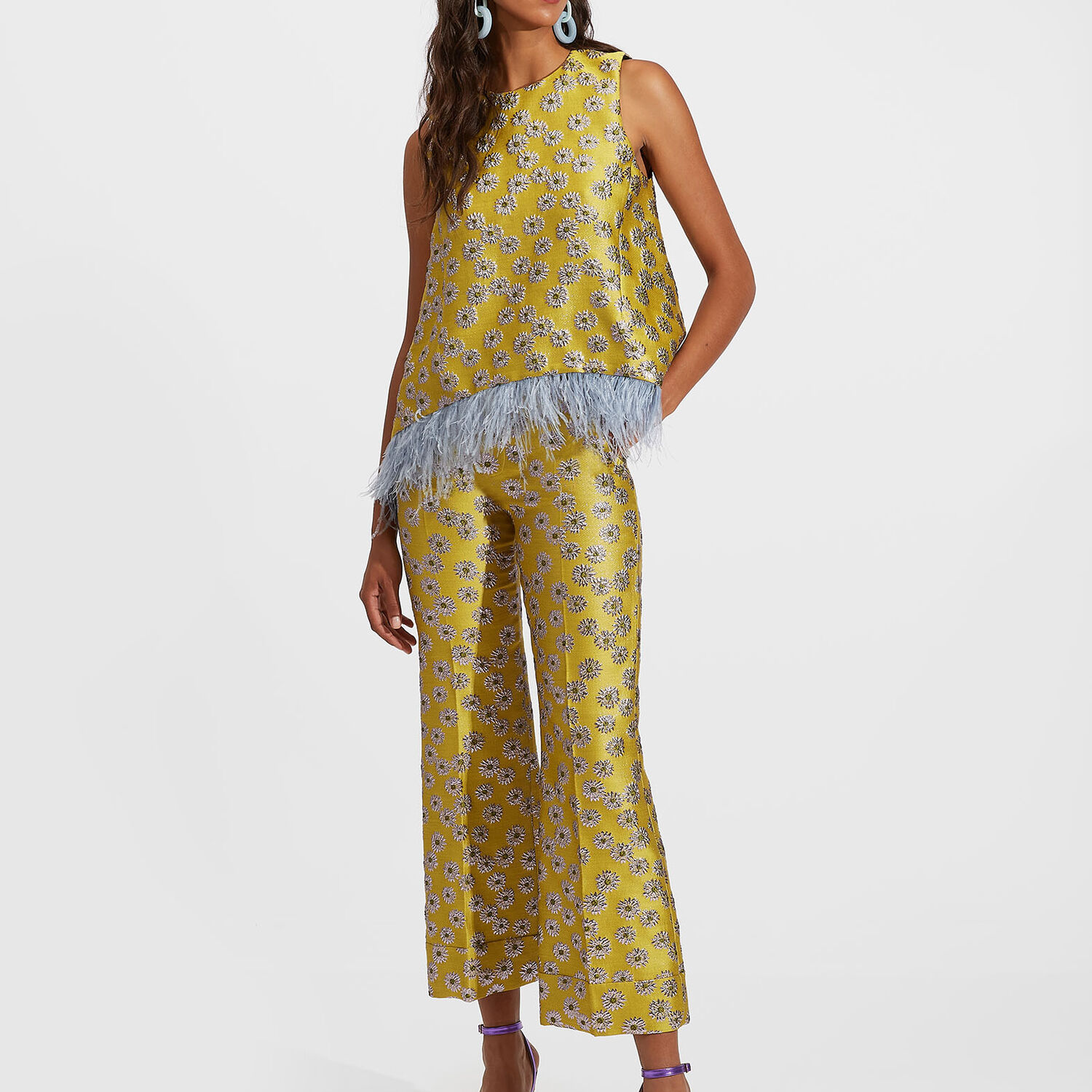 La Doublej La Double J Woman Pants Marigold Size L Polyester, Cotton, Metallic Fiber, Silk, Polyamide In Margarita