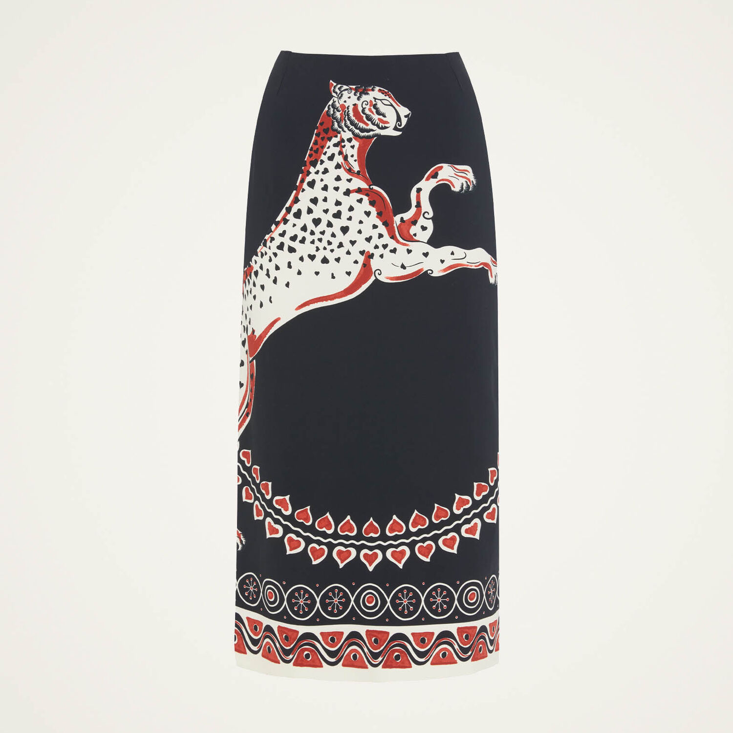 Shop La Doublej Pencil Skirt In Gattopardo Placée Black