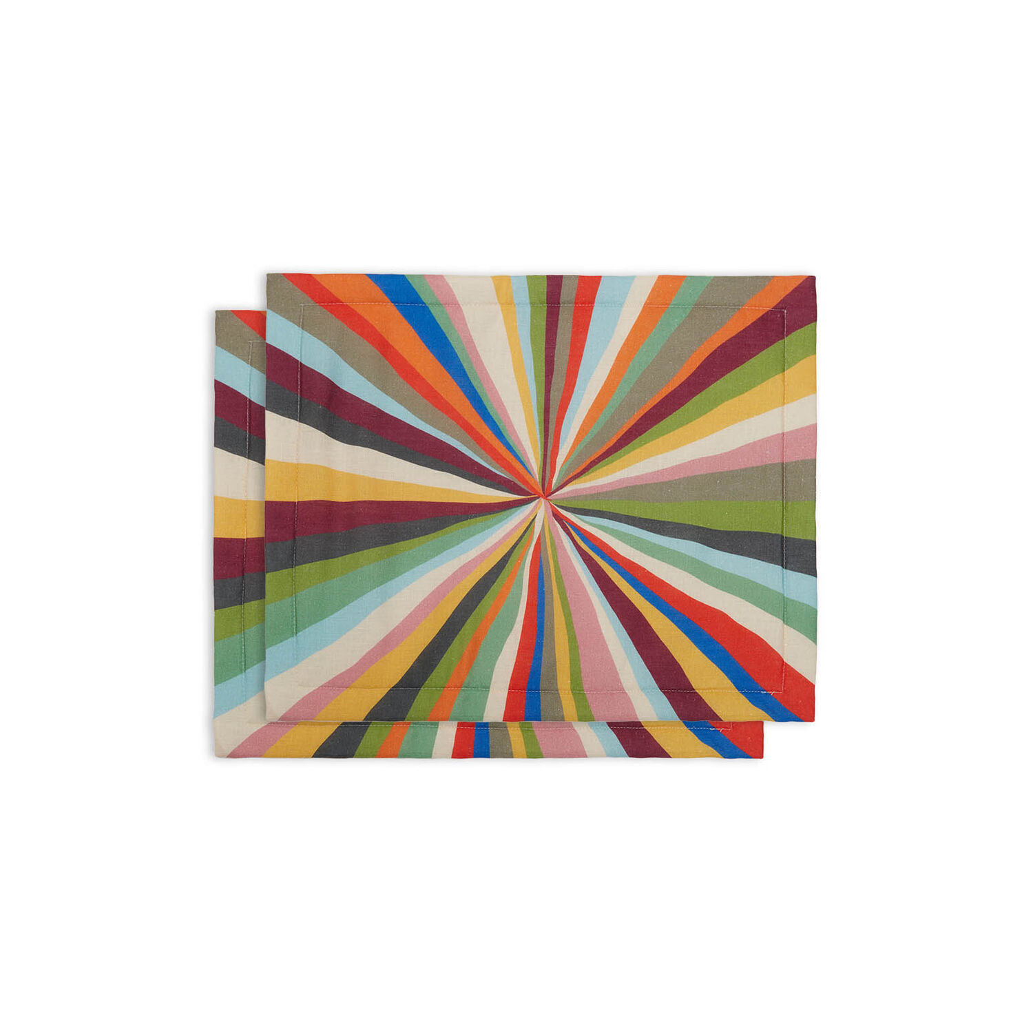 La Doublej Harringbone Placemat Set Of 2 In Rainbow Rays