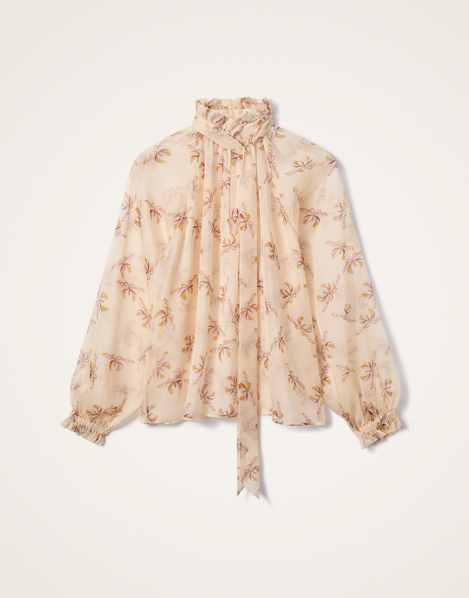La DoubleJ Cerere Blouse Farfalla Buttercream SHI0120SIL024FAR08WH09