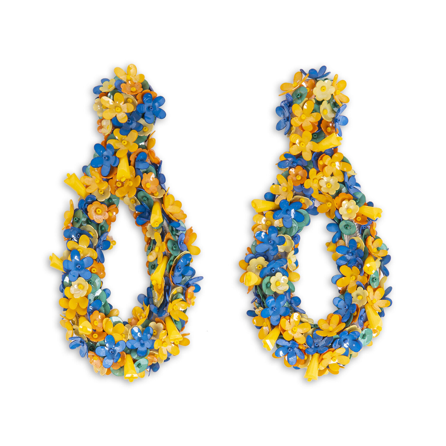 La Doublej Confetti Hoops In Solid Yellow