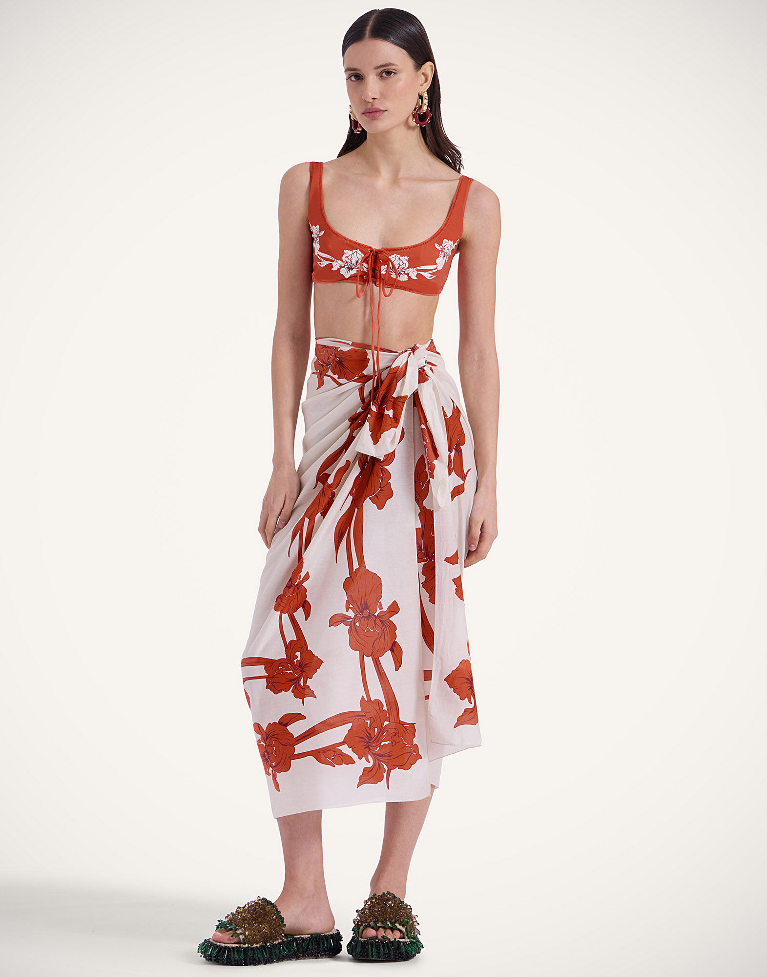 La DoubleJ Sunset Bikini Top Iris Plac&eacute;e Dark Orange SWI0046LYC006IRS07OR03