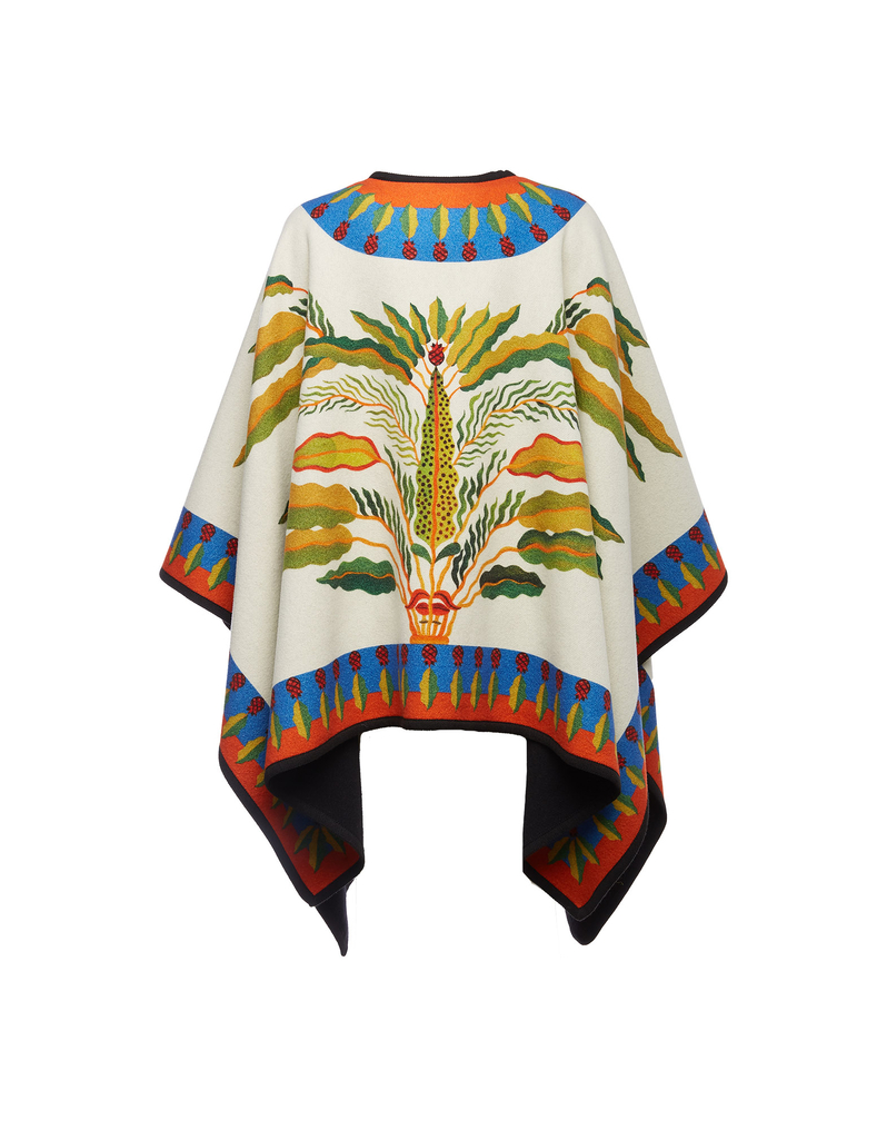 La DoubleJ Reversible Poncho La DoubleJ Reversible Poncho Palme Placée JAC0019PLA003PLM0002