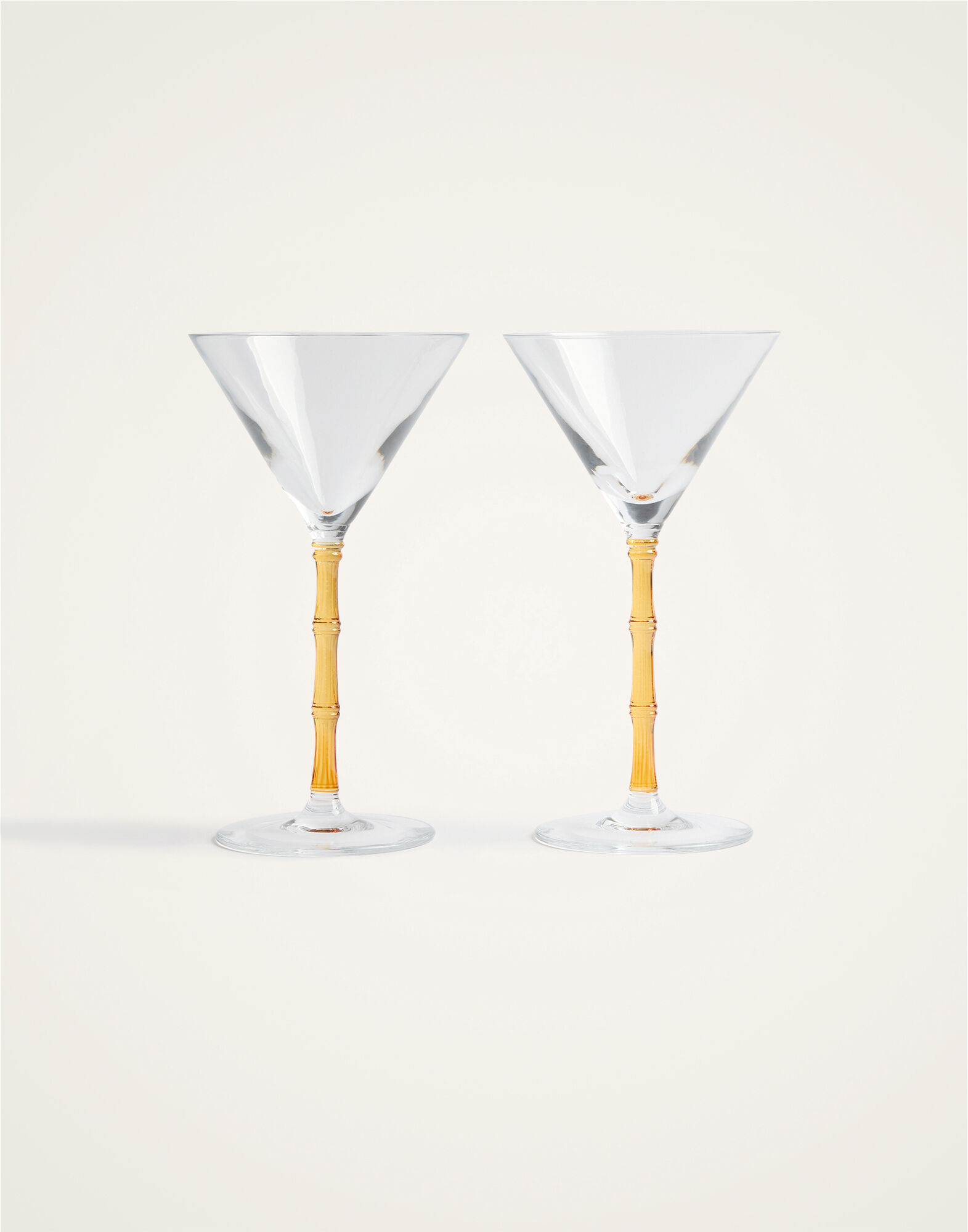 La DoubleJ Bamboo Martini Glasses Set Of 2 Solid Amber GLA0051GLS002SOLIDYE10
