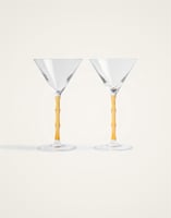 La DoubleJ Bamboo Martini Glasses Set Of 2 La DoubleJ Bamboo Martini Glasses Set Of 2 Solid Amber GLA0051GLS002SOLIDYE10