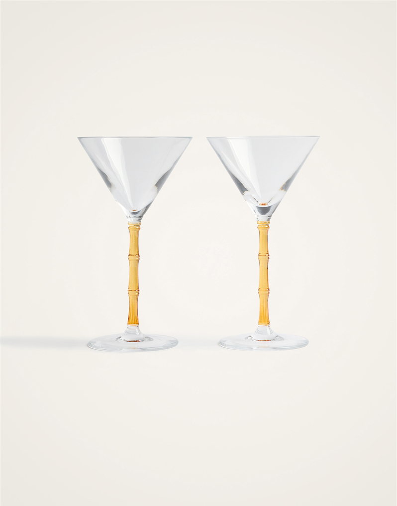 La DoubleJ Bamboo Martini Glasses Set Of 2 La DoubleJ Bamboo Martini Glasses Set Of 2 Solid Amber GLA0051GLS002SOLIDYE10