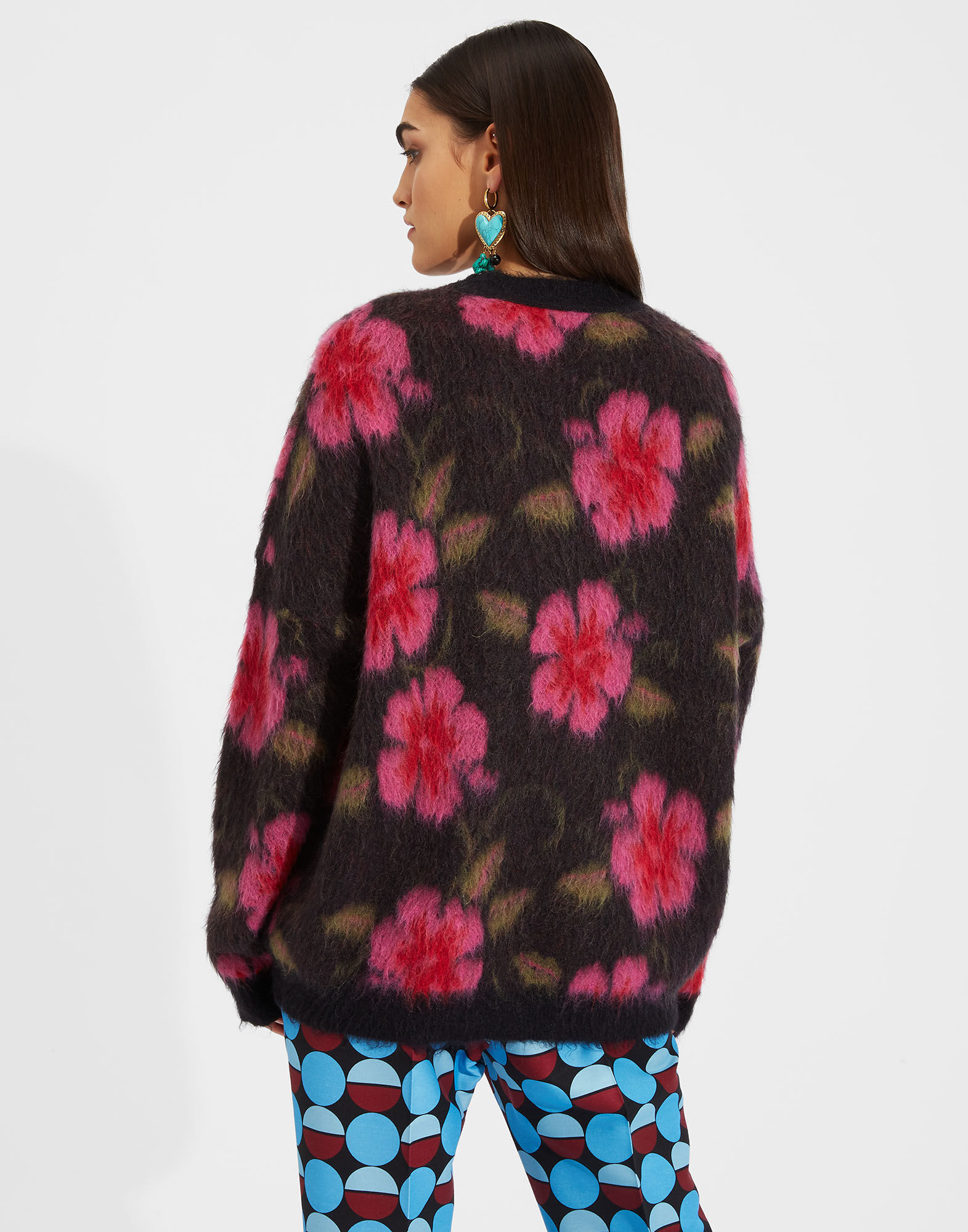 LaDoubleJ Oversize Crew Neck Hawaiian Flower PUL0018KNI012HAW0001