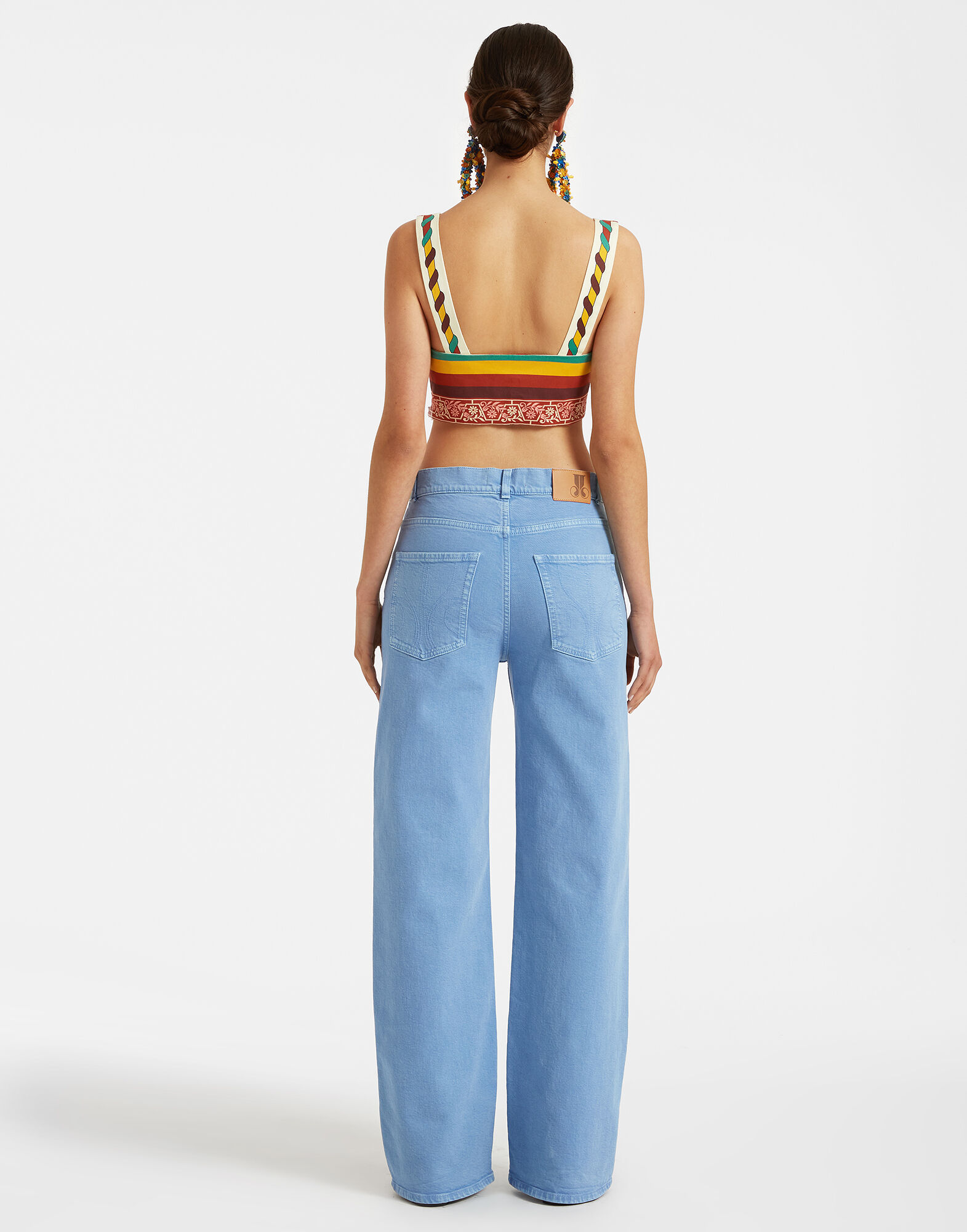 La DoubleJ Baia Crop Top Macro Tiles Plac&eacute;e TOP0094COT037MAC01WH01