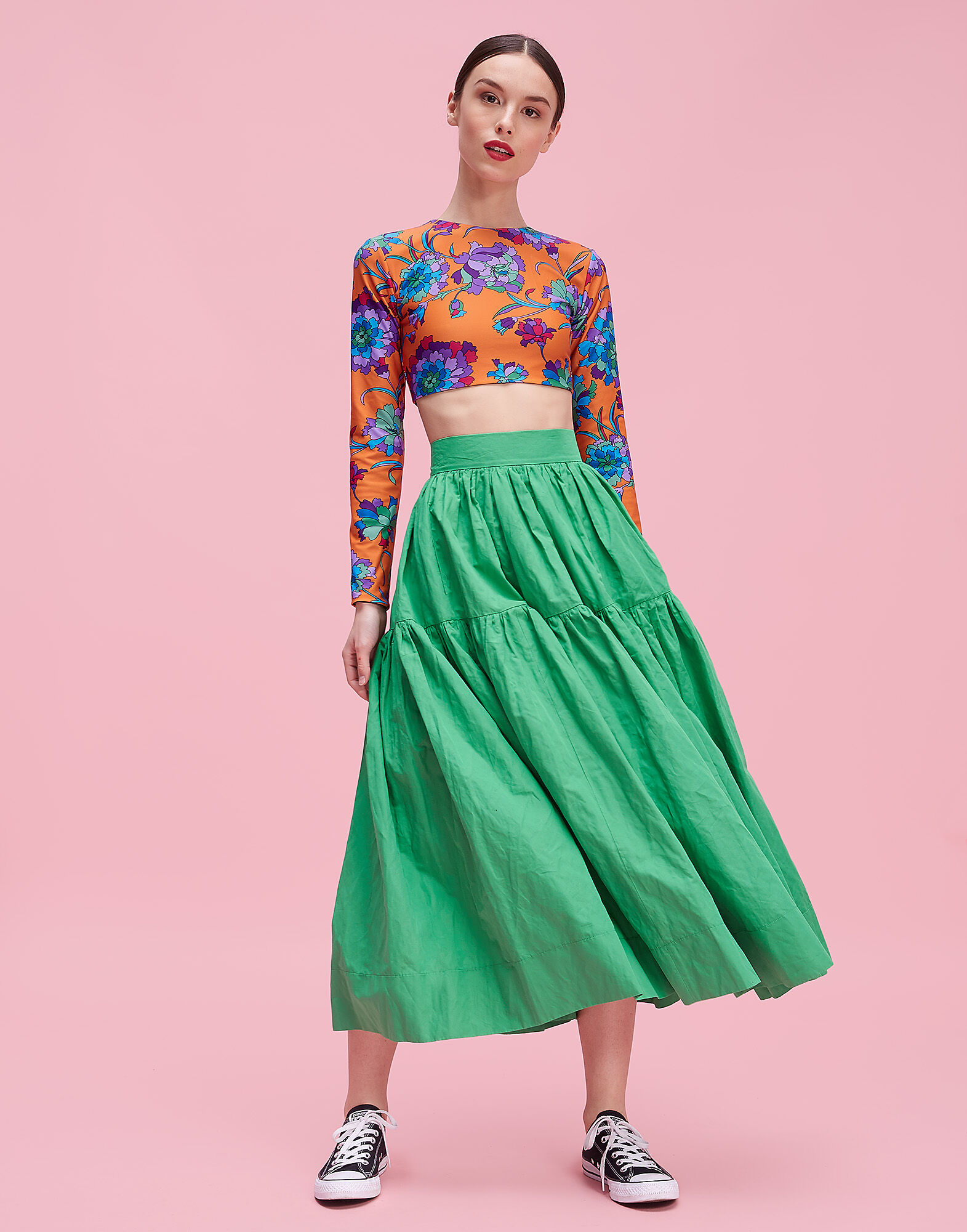 LaDoubleJ Oscar Skirt Solid Green SKI0012COT004GRE0002