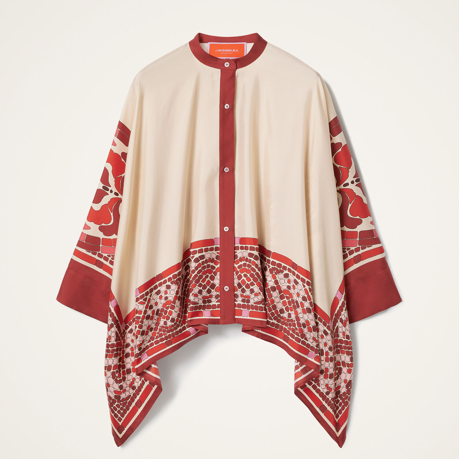 La Doublej La Double J Foulard Printed Silk-satin Blouse In Multi