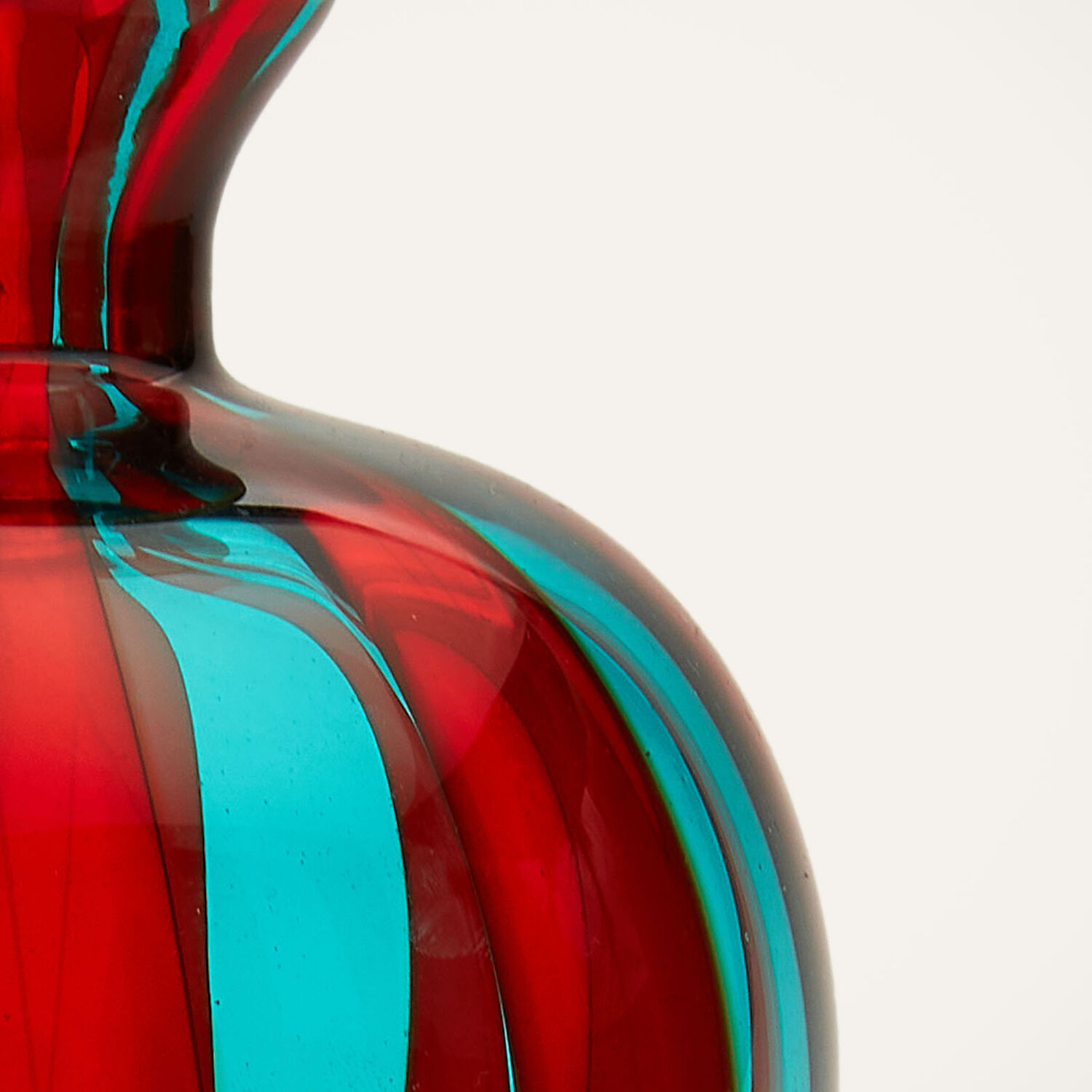 La Doublej Mini Ciccio Glass Vase In Red/turquoise