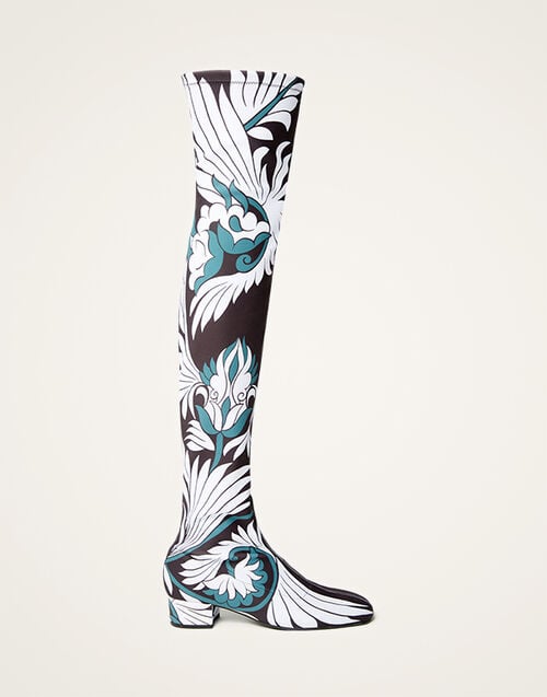 La DoubleJ Edie High Boots La DoubleJ Edie High Boots Mix Tiles Blue SHO0089LYC005MIX02BU07
