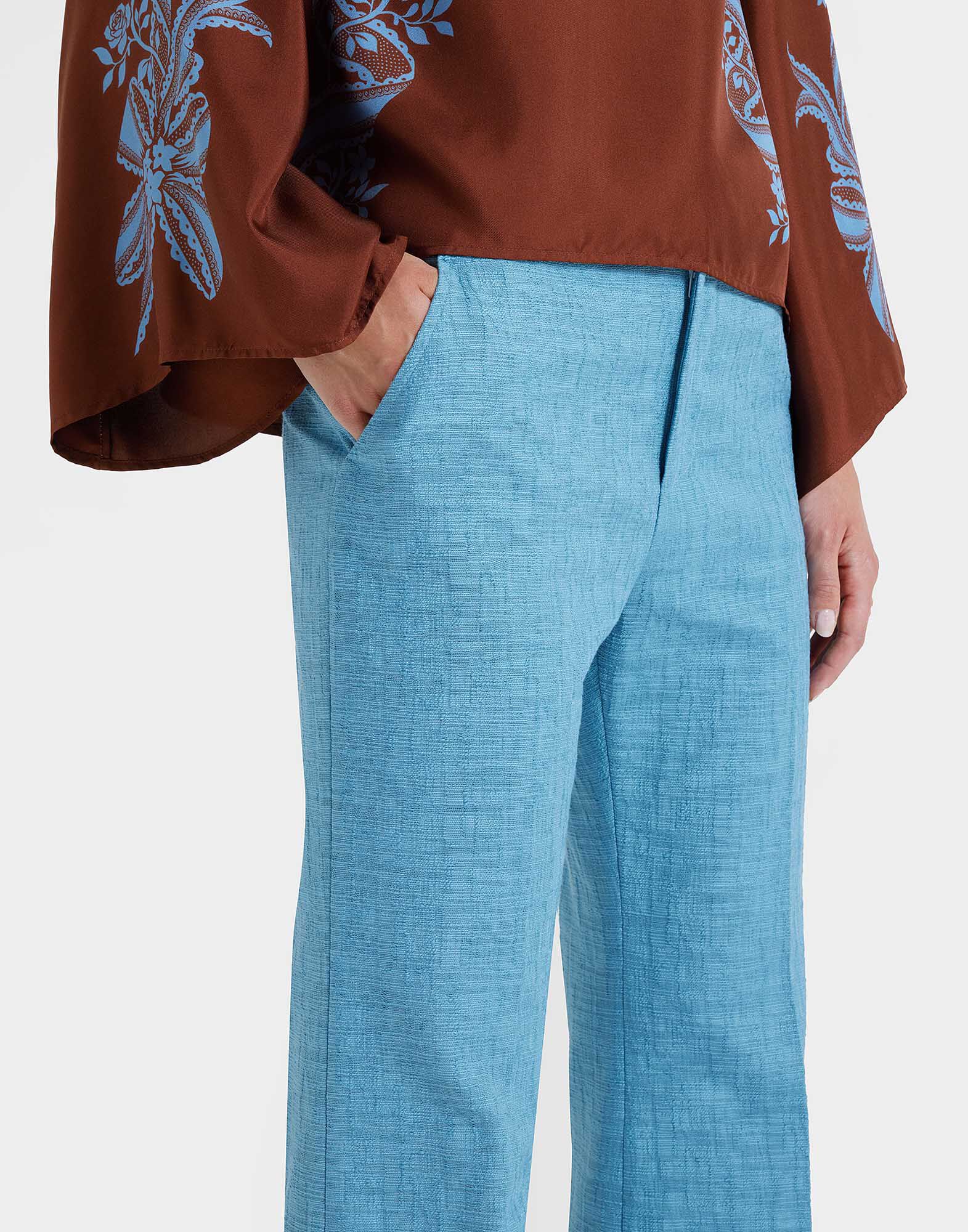 Hendrix Pants in Solid Light Blue for Women | La DoubleJ