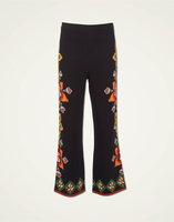 La DoubleJ Stretch Pants La DoubleJ Stretch Pants Folk Flowers Nero Placée TRO0054JER023FFL0004